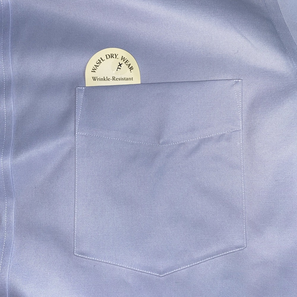 Eddie Bauer Men's Sz XL Light Blue  Wrinkle-Resistant Dress Shirt classic Fit - Picture 7 of 8
